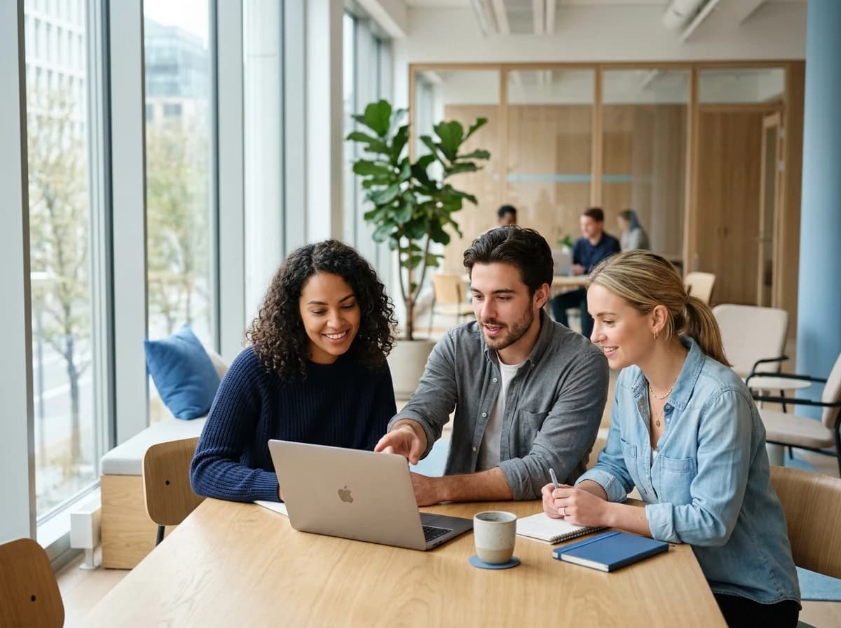 A team reviewing a contract together