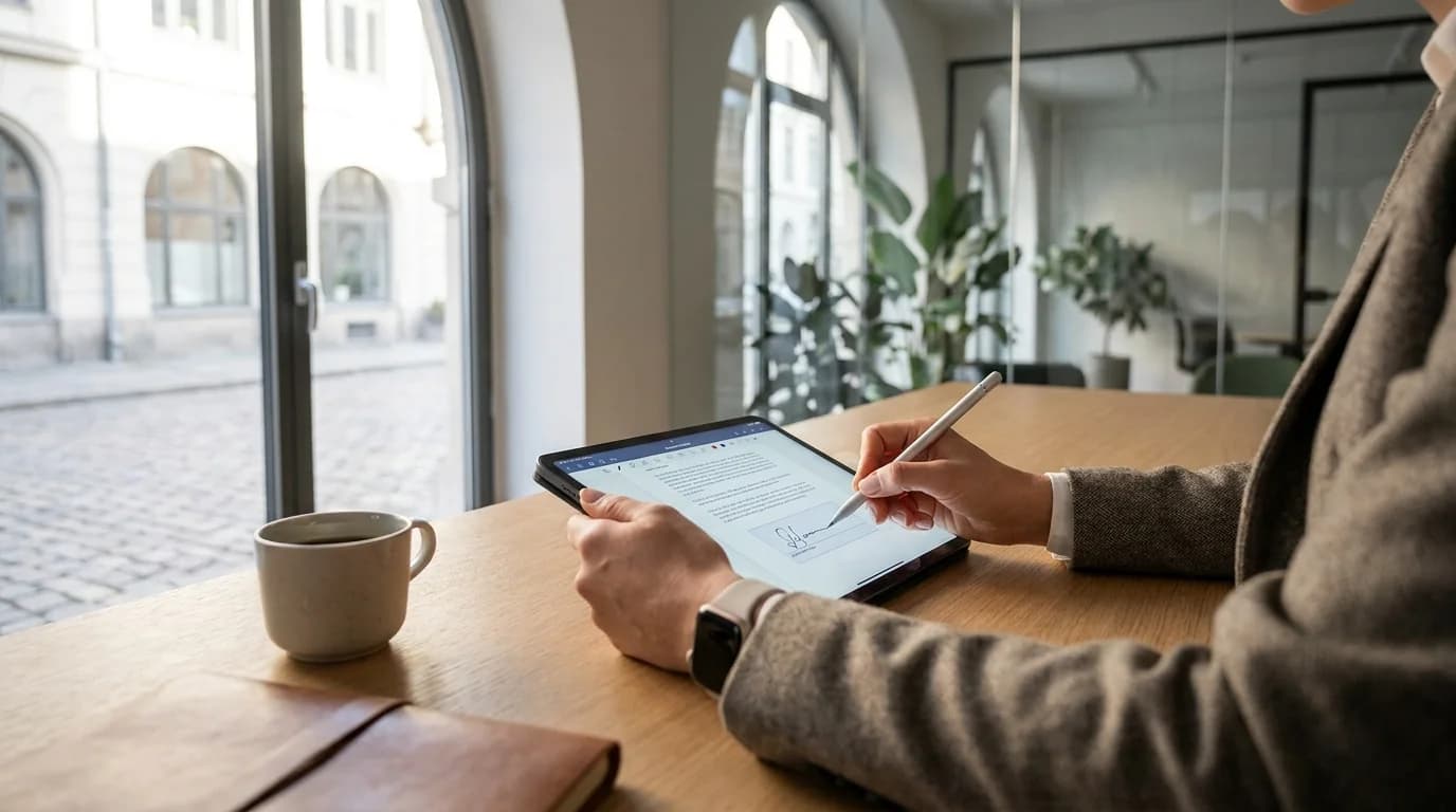 eIDAS document signing on a tablet